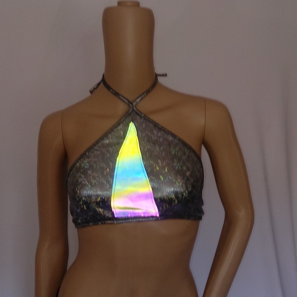 Reflective halter top